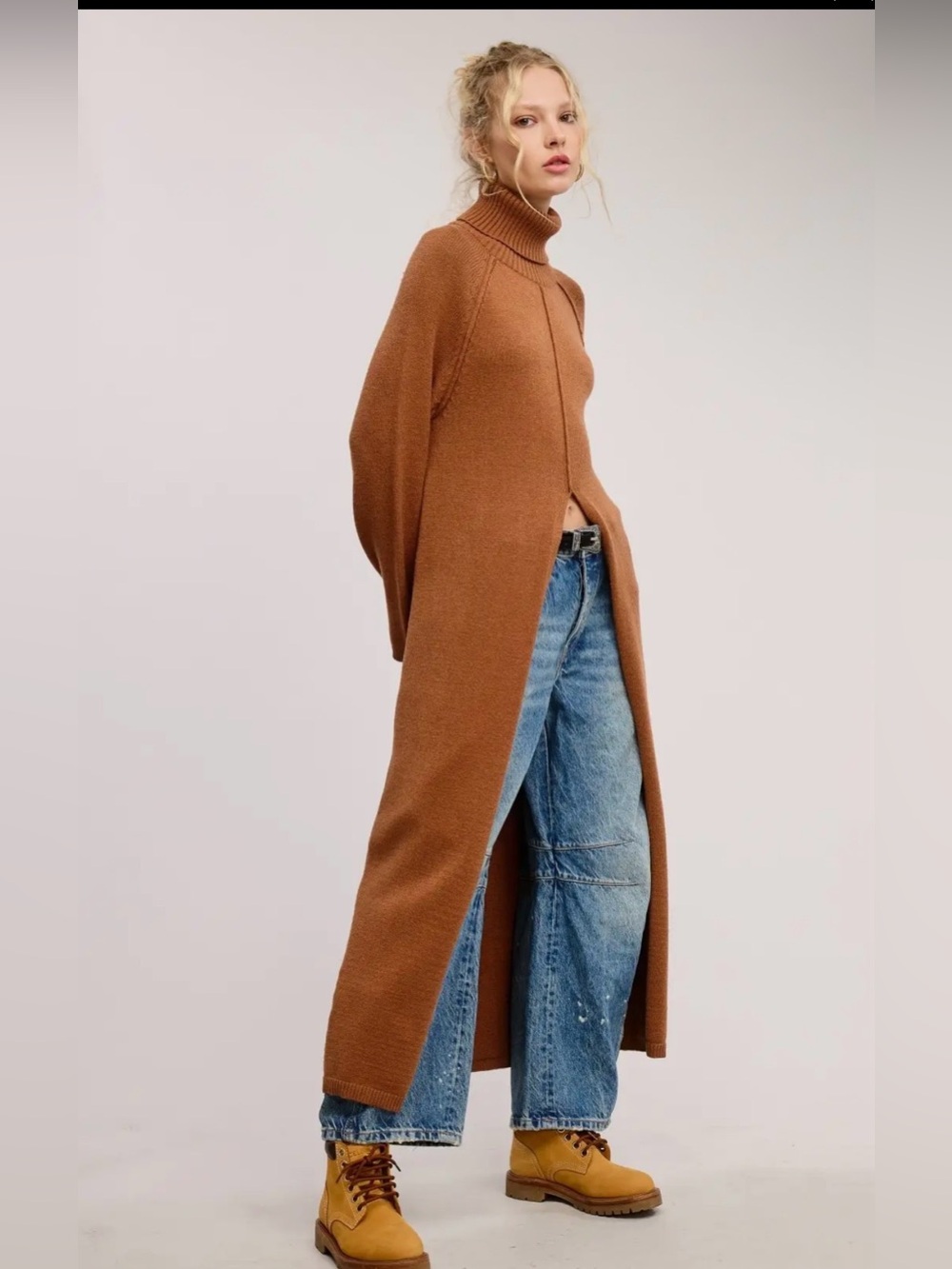 NWT Mimosa Ribbed Turtleneck Tunic Sweater w/ Front SlitSlit in Camel 
MSRP $55